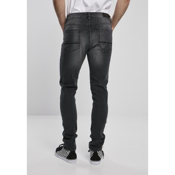 Urban Classics Denim Slim Fit Zip Farkut Musta 32 / 34 Mies