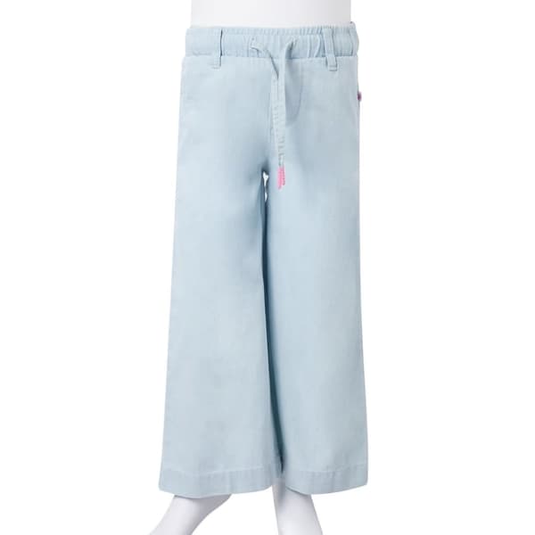 vidaXL Barnebukser myk denimblå 128