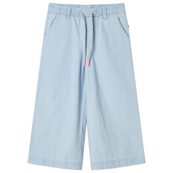 vidaXL Barnebukser myk denimblå 128