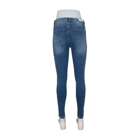 Blå Jeans med stripe på sidorna och mönster XS