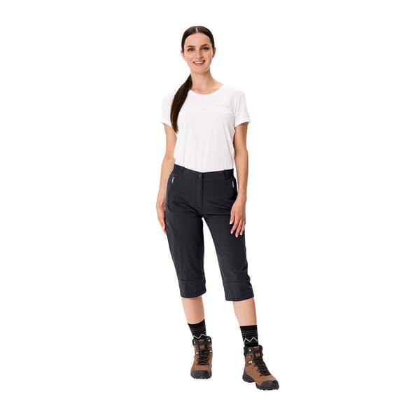 Vaude Byxor Farley Stretch Capri Iii Svart 48 Kvinna