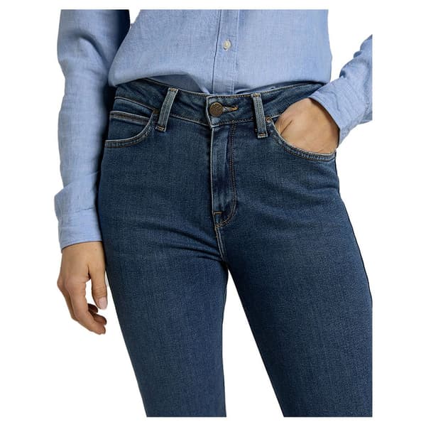 Lee Scarlett High Waist Zip Jeans Blå 34 / 33 Kvinde
