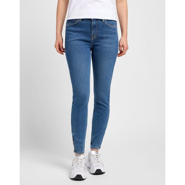 Lee Scarlett High Waist Zip Jeans Blå 34 / 33 Kvinna