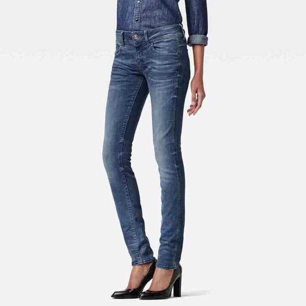 G-star Lynn Mid Waist Skinny Jeans Blå 28 / 32 Kvinna