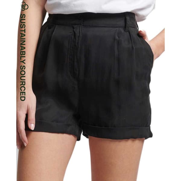 Superdry Studios Cupro Shorts Svart S Kvinna