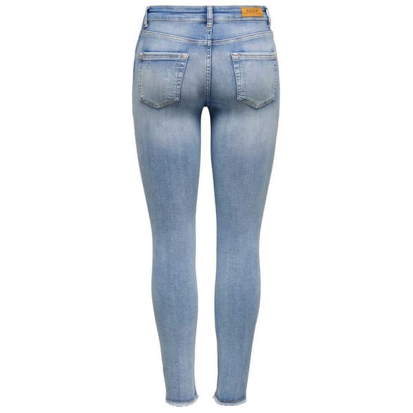 Only Blush Life Mid Waist Skinny Raw Ankle Dt Jeans Blå XS / 32 Kvinde