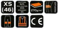 Miniatyrbillede 8 af 9: PREMIUM arbejdsbukser, 62% bomuld, 35% polyester, 3% elastan, str. XS