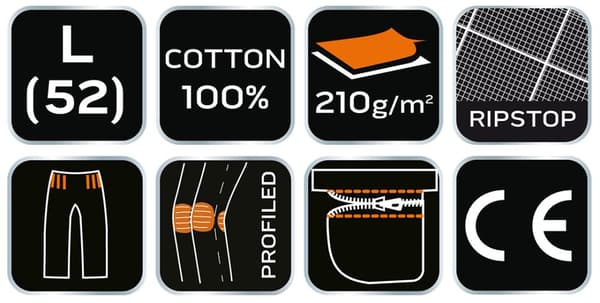 PREMIUM työhousut, 100% puuvillaa, ripstop, koko L