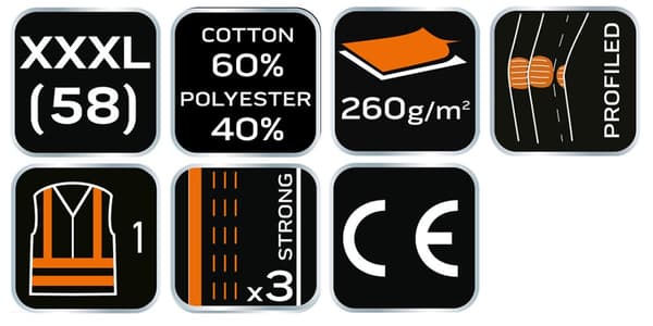 Højsynsbukser 40% polyester, 60% bomuld, 260 g/m2, størrelse XXXL