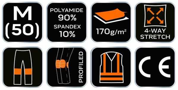 PREMIUM-työhousut, 4 suuntaan joustavat, koko M