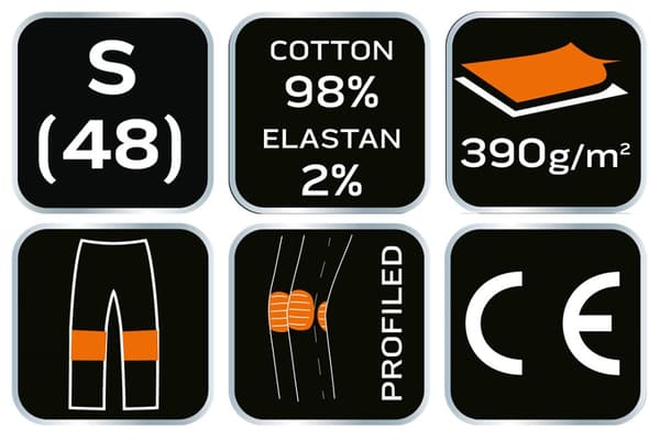 DENIM arbetsbyxor, svarta, stl S
