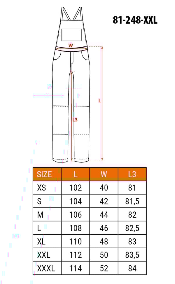 HD Slim arbejdsoveralls, størrelse XXL