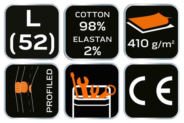 5-ficks DENIM arbetsbyxa, svart, storlek L