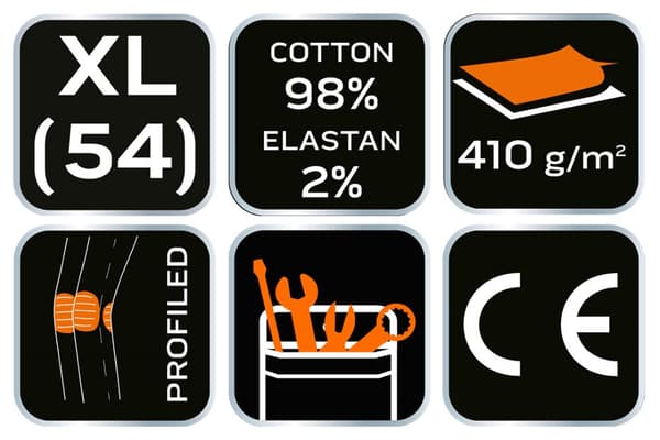 5-taskuiset DENIM-työhousut, mustat, koko XL