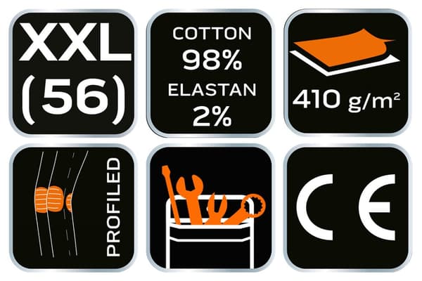 5-taskuiset DENIM-työhousut, mustat, koko XXL