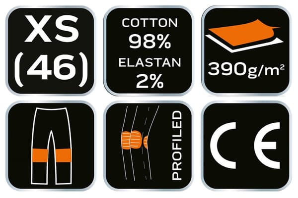 DENIM-työhousut, mustat, koko XS