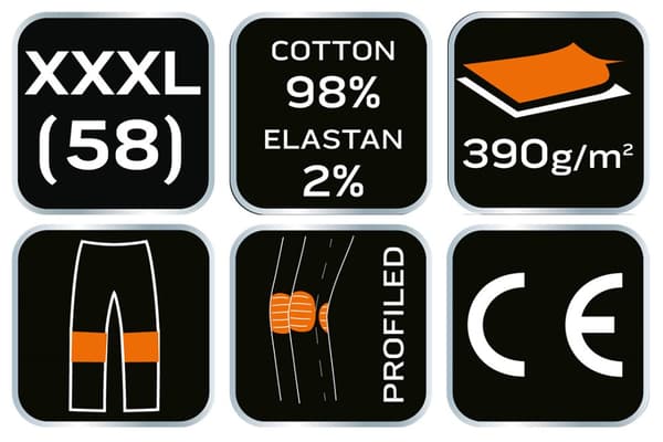 DENIM arbejdsbukser, sorte, str. XXXL