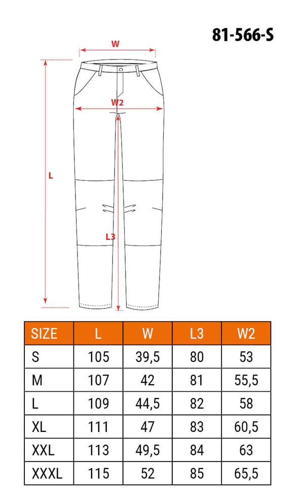 Softshell arbetsbyxor, storlek S