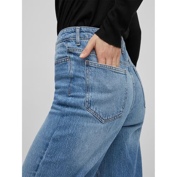 Vila Kelly Jaf Straight Fit Högmidjadeans Blå 36 / 32 Kvinna