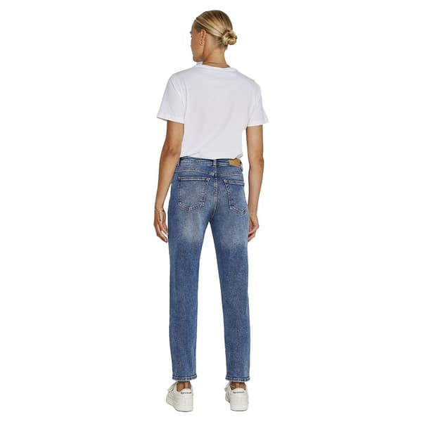 Noisy May Moni Straight Ankle Højtaljede Jeans Blå 29 / 30 Kvinde