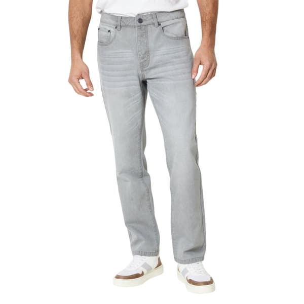 Maine Mens Plain Straight Jeans Grey 34R