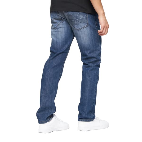 Crosshatch Mens New Techno Denim Embossed Jeans