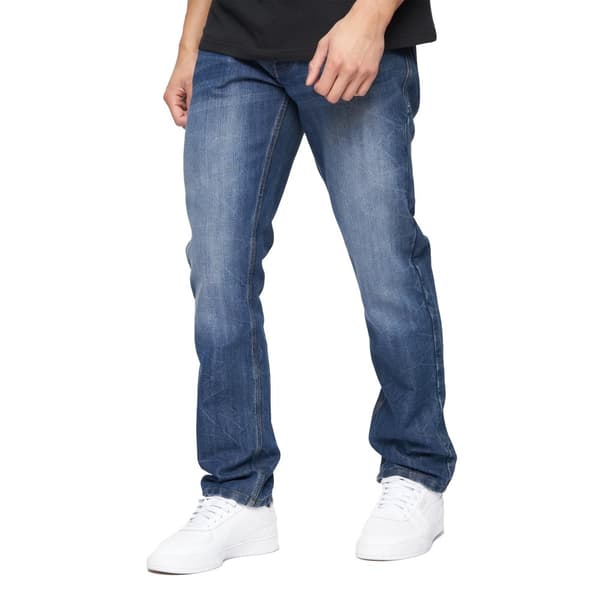 Crosshatch Mens New Techno Denim Embossed Jeans
