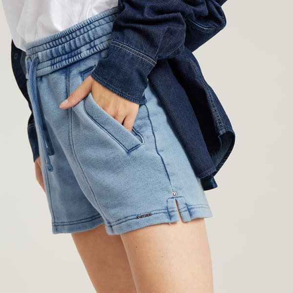 G-star Overdyed Edge Shorts Blå L Kvinna