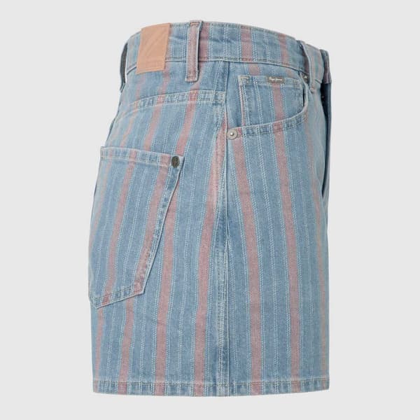 Pepe Jeans A-line Stripe Fit Korta Jeans Blå 32 Kvinna