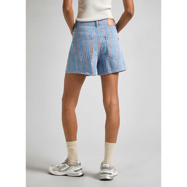 Pepe Jeans A-line Stripe Fit Korta Jeans Blå 32 Kvinna