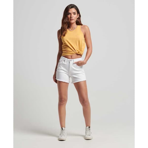 Superdry Vintage Mid Rise Shortsit Valkoinen 26 Nainen