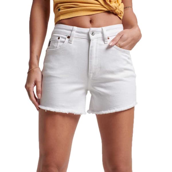 Superdry Vintage Mid Rise Shorts Vit 26 Kvinna