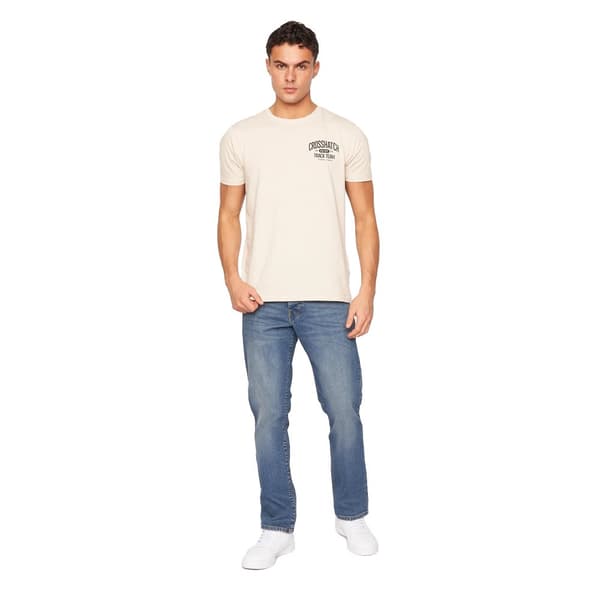Crosshatch Denimjeans med tryck för herrar