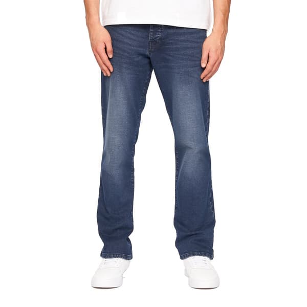 Crosshatch Denimjeans med tryck för herrar Dark Wash 40S
