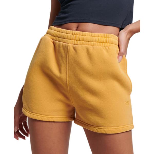 Superdry Vintage Wash Sportshorts Gul L Kvinna