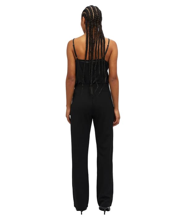 Object Lisa Belle Wide Leg Fit Höga Midje Byxor Svart 42 Kvinna
