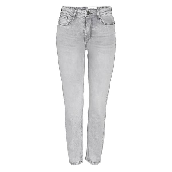 Noisy May Moni Straght Ankle Fit Az277lg Højtaljede Jeans Grå 29 / 34 Kvinde