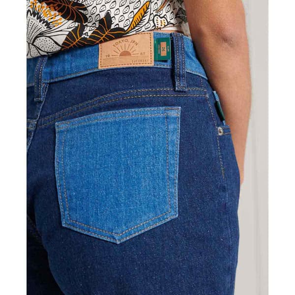 Superdry Mid Rise Slim Lyhyet Farkut Sininen 26 Nainen