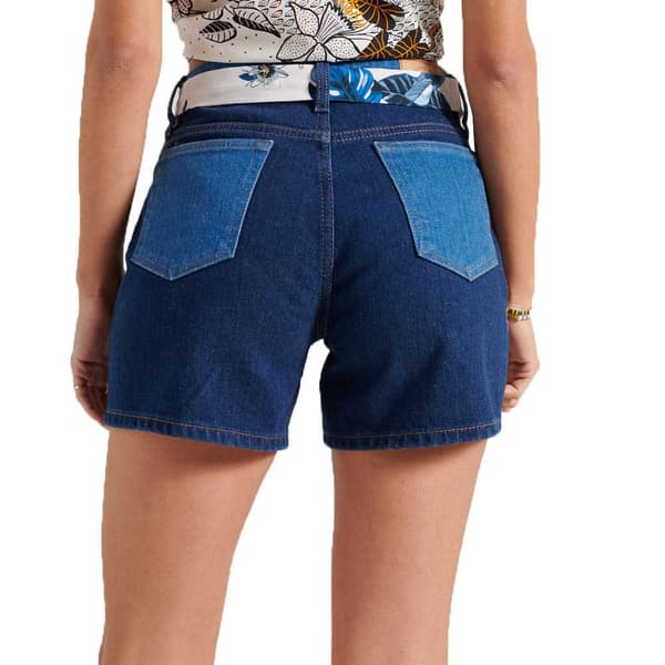 Superdry Mid Rise Slim Lyhyet Farkut Sininen 26 Nainen