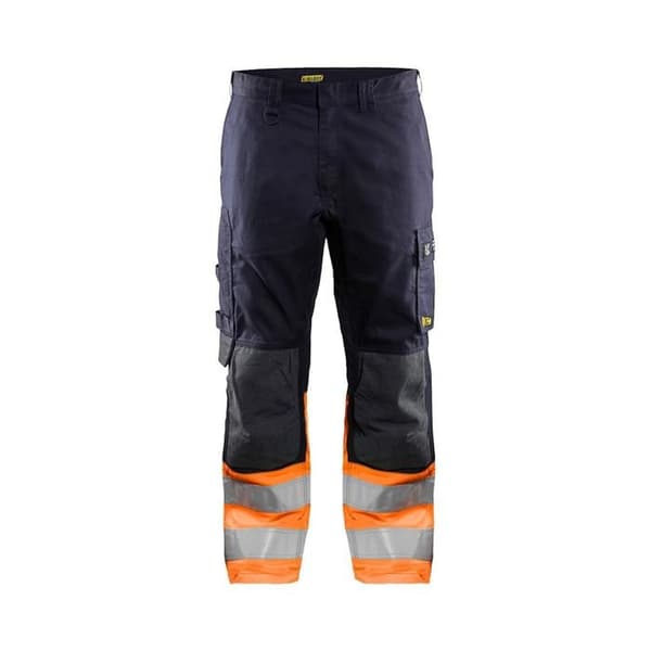 Arbetsbyxor - Blaklader - Multinorm - Brandsäkra - Förstärkt CORDURA - Marin/Fluorescerande orange