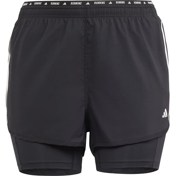 Adidas Own The Run Excite 3 Stripes 2-i-1 Shorts Sort 4X Kvinde