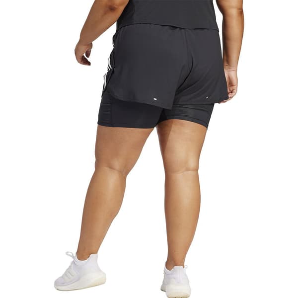Adidas Own The Run Excite 3 Stripes 2-i-1 Shorts Sort 4X Kvinde