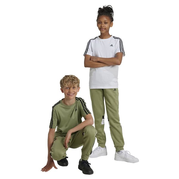 Adidas Tiberio 3 Stripes Colorblock Fleece Joggers Grönt 9-10 Years Pojke