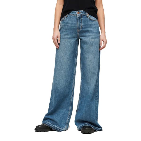 Superdry Raw Hem Wide Flare Högmidjadeans Blå 26 / 30 Kvinna