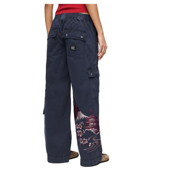 Superdry Embroidered Cargo Cargobyxor Grå 30 Kvinna