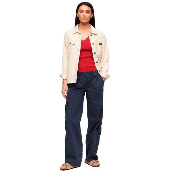 Superdry Embroidered Cargo Cargobyxor Grå 30 Kvinna