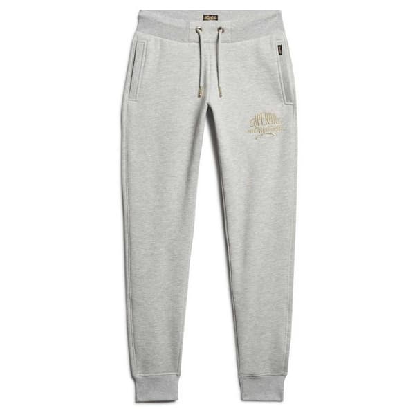 Superdry Luxe Metallic Logo Mjukisbyxor Grå M Kvinna