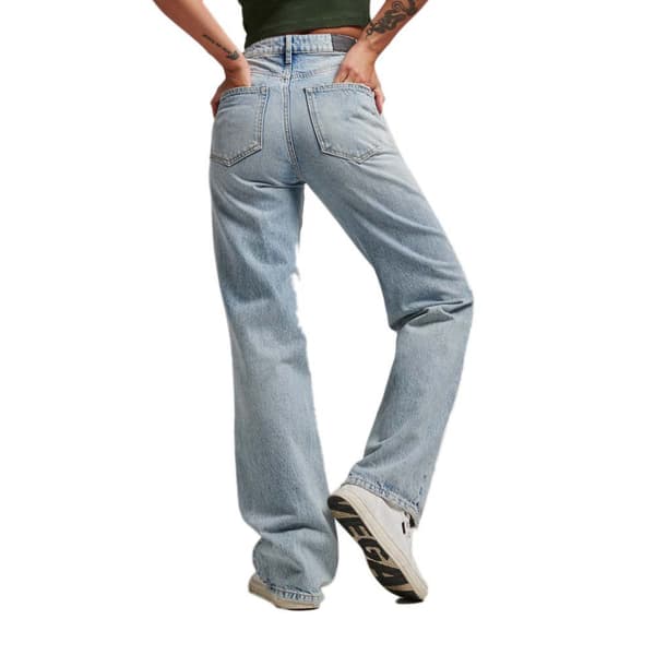 Superdry Vintage Wide Jeans Blå 32 / 32 Kvinna