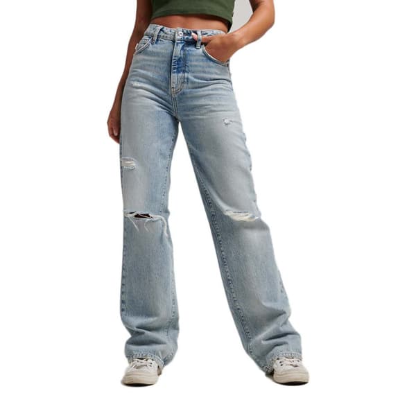 Superdry Vintage Wide Jeans Blå 32 / 32 Kvinna