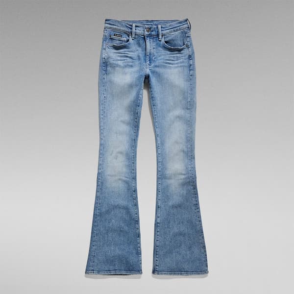 G-star 3301 Flare Fit Jeans Blå 32 / 34 Kvinna